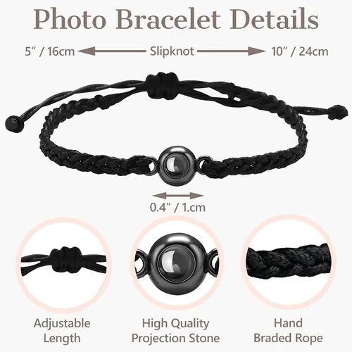 Miniatura 10 de Pulseras personalizadas con fotos, pulsera con imagen en el interior, pulseras para parejas, foto personalizada, regalos de cumpleaños