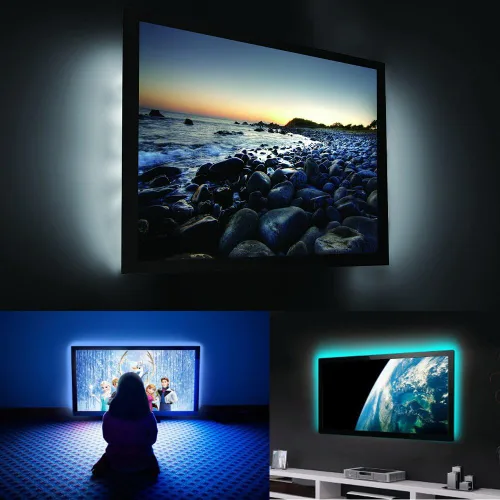 Miniatura 4 de Tira de luces LED con pilas, tira de luces LED RGB con mini controlador, impermeable, tira de luces LED con batería, luces LED que cambian