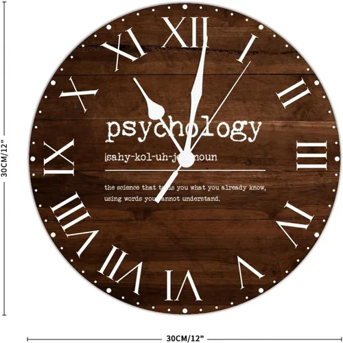 Miniatura 2 de Reloj de pared de PVC con definición de psicología, refranes de inspiración, reloj de pared colgante, números romanos, reloj de diccionario, obra