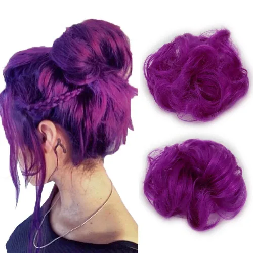 Miniatura 26 de 2 extensiones de cabello ondulado y grueso para mujer, de color negro natural, fibra sintética resistente al calor, para belleza, fiestas, uso