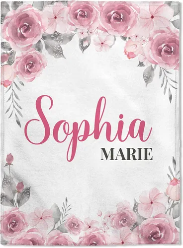 Miniatura 14 de FLOCHIL Manta de bebé personalizada para niñas, manta de bebé personalizada con nombre, manta de bebé de conejo personalizada, regalo para baby
