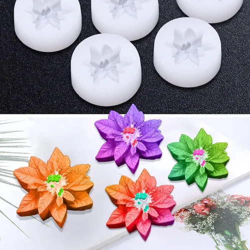 Miniatura 2 de Rolin Roly Molde de flor de resina, moldes de resina para plantas, molde de cristal epoxi 3D, moldes de flores de silicona epoxi para decoración