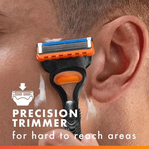 Miniatura 8 de Maquinillas de afeitar Gillette Fusion5 para hombre, 1 afeitadora, 4 recambios de hoja, Lubrastrip para un afeitado más cómodo