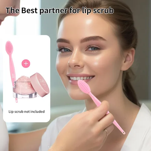 Miniatura 4 de MSQ 3 cepillos de labios, cepillo de silicona de doble extremo, cepillo exfoliante de labios para hombres y mujeres, cepillo suave de doble cara