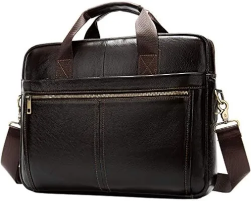 Hebetag Bolso bandolera de cuero pequeño para hombre, para viajes al aire libre, negocios
