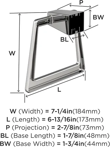 Miniatura 6 de Amerock BH3600226 Barra de Toalla Cromada Soporte de Toalla de 6-13/16 Pulg (173 mm) de Largo Blackrock Soporte de Toalla de Mano para Pared