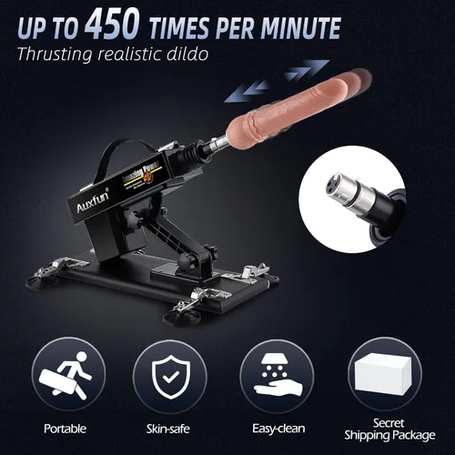 Miniatura 4 de Auxfun Máquina de Empuje Sexual Automática Máquina de Amor con Masturbador, Juguete para Adultos para Hombres y Parejas con Ventosa de 3.5 Pulgadas