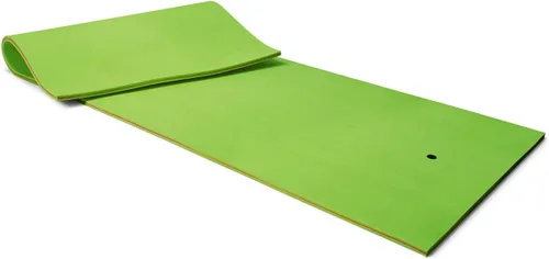 Miniatura 7 de Goplus Almohadilla de agua flotante de 12 x 6 pies, alfombrilla de espuma XPE de 3 capas resistente al desgarro, con dispositivo de amarre y correas