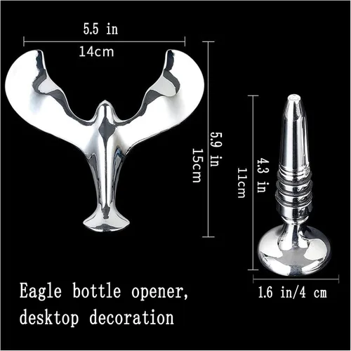 Miniatura 2 de Balancing Bird: decoración científica, abrebotellas de cerveza, abrebotellas de vino, decoración de mesa de águila (acero inoxidable)