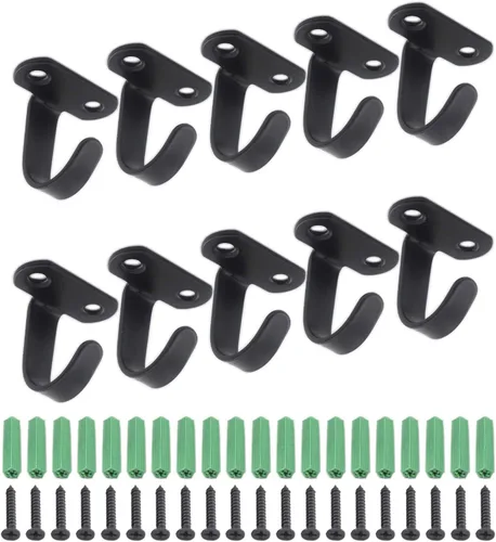Gancho de techo de acero inoxidable negro, ganchos para colgar en el techo, ganchos para colgar plantas, comederos de pájaros, campanillas de