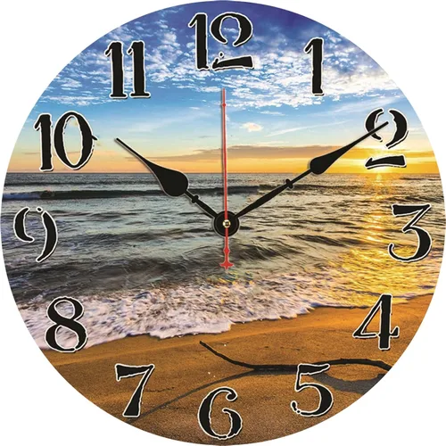 TAHEAT Reloj de pared de mar de playa de 12 pulgadas, decoración náutica moderna de baño, funciona con pilas, relojes de pared silenciosos sin