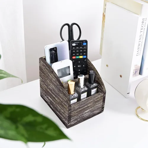 Miniatura 12 de OKSQW Caja de control remoto de madera (Negro-S)