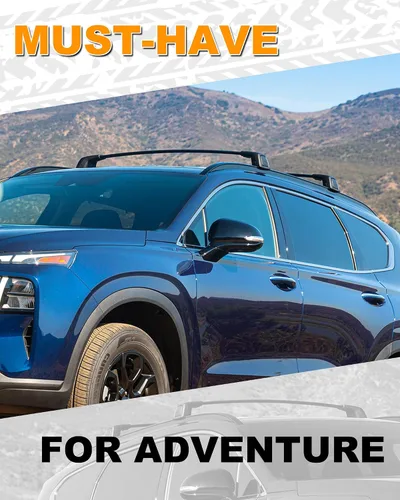 Miniatura 7 de Barras transversales mejoradas para Hyundai Santa Fe 2019-2023, barras transversales de techo antirrobo para equipaje, kayak, esquí, bicicleta