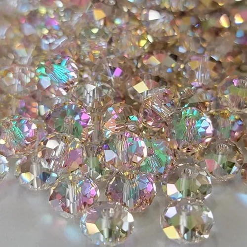Miniatura 54 de 800 cuentas redondas de cristal de 0.236/0.396/0.394 pulgadas para joyas de bricolaje, ideales para pulseras, collares, colgantes y proyectos