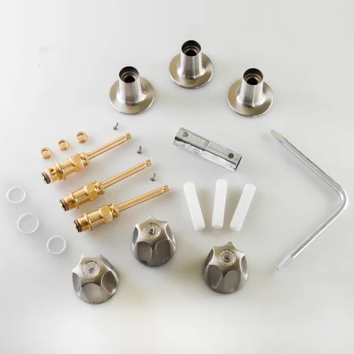 Miniatura 3 de SENTO Juego de molduras para tina y ducha de 3 asas para grifos Price Pfister, instalación fácil, metal resistente, níquel satinado