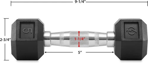 Miniatura 3 de Philosophy Gym Mancuernas hexagonales con revestimiento de goma, pares