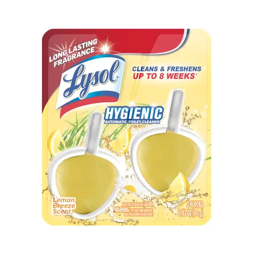 Lysol Limpiador automático de inodoro en el tazón, limpia y refresca el inodoro, aroma a brisa de limón (paquete de 2)