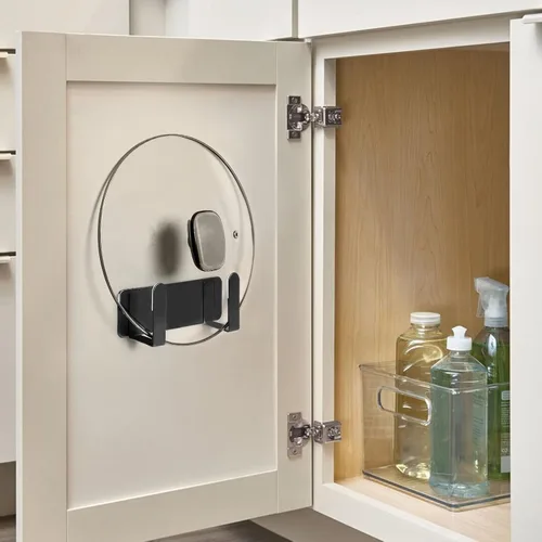 Miniatura 9 de Estante para tapa de olla, soporte de almacenamiento multifuncional de acero inoxidable 304 montado en la pared, se adapta a tablas de cortar, tapas