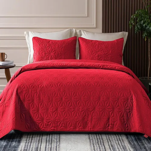 Miniatura 18 de Whale Flotilla - Juego de ropa de cama King, colchas suaves color beige brillante para cama King, tamaño King para todas las estaciones, 3 piezas