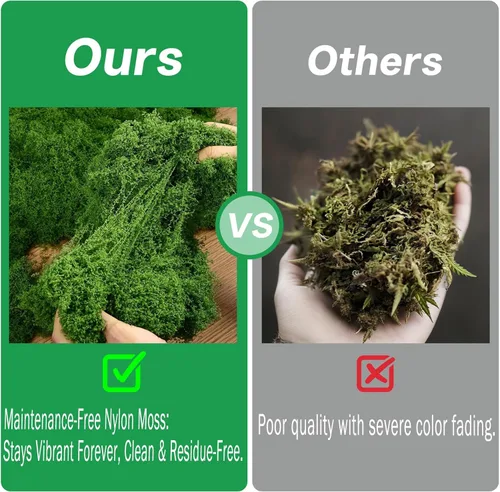Miniatura 3 de Musgo artificial verde oscuro para decoración, 3.5 onzas de vegetación sintética para plantas en maceta, manualidades, jardines de hadas y bodas
