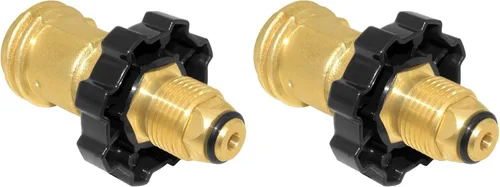 Joywayus Adaptador universal de tanque de propano que convierte POL a QCC1 / Tipo 1, dispositivo de seguridad de control de válvula de latón,