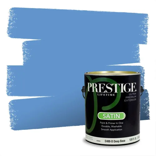 Miniatura 1602 de Pintura Exterior + imprimación PRESTIGE, todo-en-uno, 1 galón, acabado mate, color comparable al Valspar* Royal Gray* VS151-Gris real