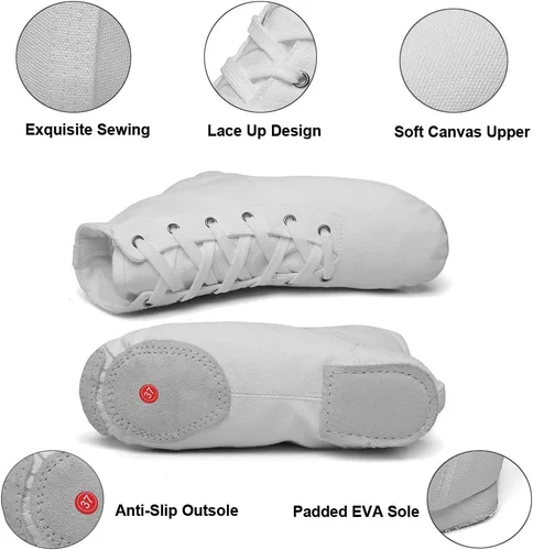 Miniatura 2 de MSMAX Botas de jazz para niñas, zapatillas de baile con cordones para niños