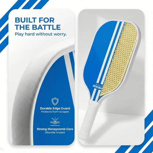 Miniatura 4 de Brooklyn Pickleball Co. – Carbon Fiber Pickleball Paddles – USAPA Approved, Honeycomb Core, Cushioned Grip, Lightweight Design – Single Paddles &