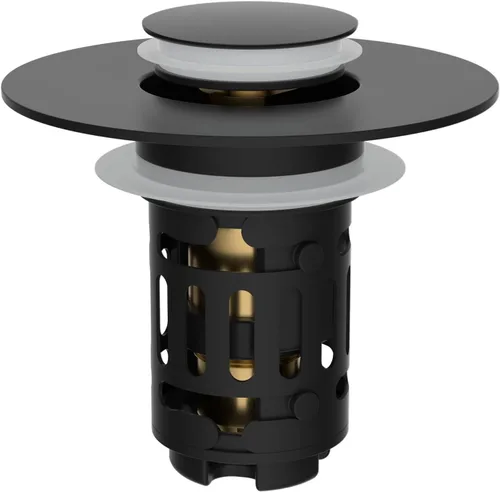 Miniatura 19 de Hibbent Colador de drenaje de lavabo de baño 3 en 1 mejorado, tapón universal desplegable con cesta de filtro de acero inoxidable extraíble atrapa