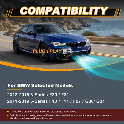 Gancho de remolque delantero Soporte de reubicación para BMW 12-18 3-Series F30, 14-18 4-Series F32 F33 F36 11-18 5-Series F10 G30 para Mini Cooper