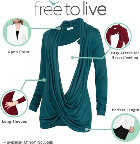 Miniatura 2 de Free to Live Suéter liviano entrecruzado para lactancia para la mujer