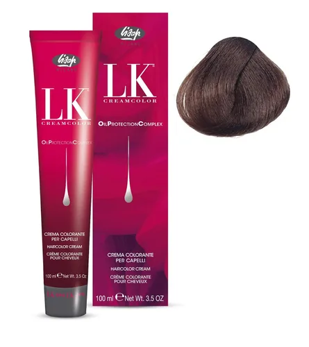 Lisap LK Oil Protection Complex Crema de color para el cabello, 3.4 fl oz./3.38 onzas líquidas (7/0 - rubio medio)