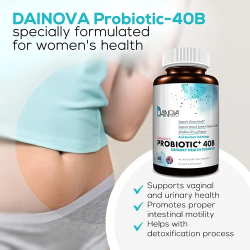 Miniatura 4 de Dainova - Probióticos para mujeres, salud vaginal, salud del tracto urinario, infección por levaduras e infección urinaria IU I 40 bilis CFU