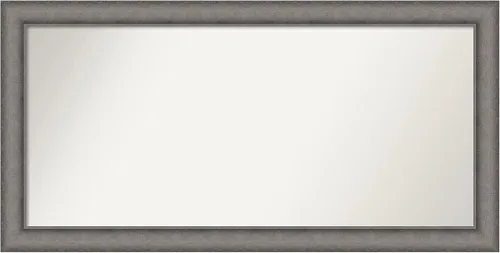 Miniatura 123 de Amanti Art Espejo de pared personalizado no biselado (24.5 x 24.5 pulgadas), marco gris marrón alta, varios tamaños personalizados, espejo de baño