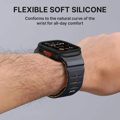 Miniatura 3 de Bandletic Magnetic Watch band Compatible with Apple Watch Bands - Magnet Bands 49mm 46mm 45mm 44mm 42mm Men Women, Rugged Silicone Strap for iWatch