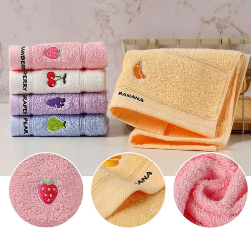 Miniatura 4 de Toallas faciales 100% de algodón para niños, toallas de mano y toallas para los dedos para baño, juego de toallas bordadas con bonito