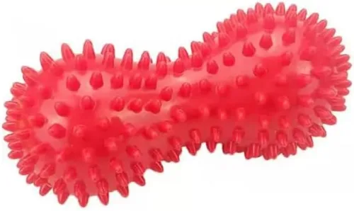 Bolas de maní suaves para masaje, reflexología de presión, masajeador de maní, alivio miofascial para fascitis de pies, 1 paquete (rojo)