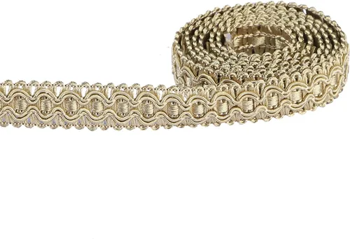 Miniatura 7 de Ribete Trenzado Gimp, 0.7 Pulgadas / 10M (10.9 Yardas) Ribete de Tela, Ribete de Tapicería para Costura Poliéster Manualidades DIY Disfraz Dorado