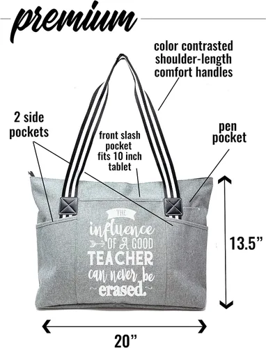 Miniatura 42 de Brooke & Jess Designs Teacher Tote Bag for Work - Teacher Handbag Gifts for Women, Teacher Bag Best Teacher Appreciation Gift