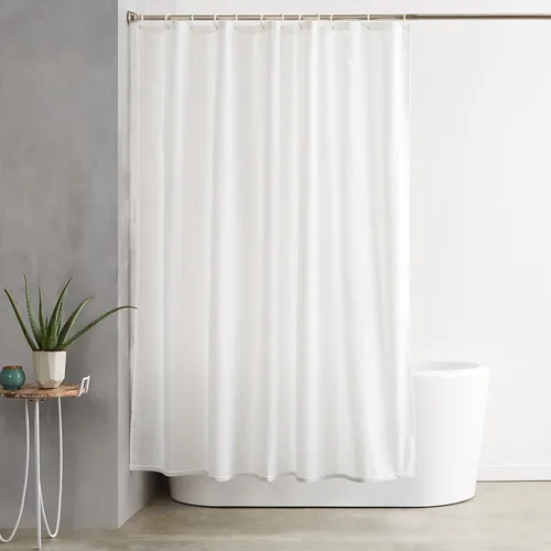 Miniatura 9 de Amazon Basics Cortina de ducha ligera súper suave y de fácil cuidado con textura de gofre, 72 x 72 pulgadas, color blanco (paquete de 8)