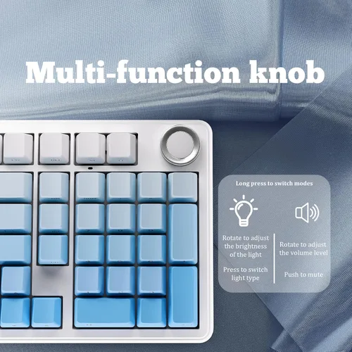 Miniatura 4 de x Aula F99 Pro Teclado mecánico para juegos 99% – Bluetooth inalámbrico, RF 2.4Ghz, teclado con cable USB-C con retroiluminación RGB, interruptores
