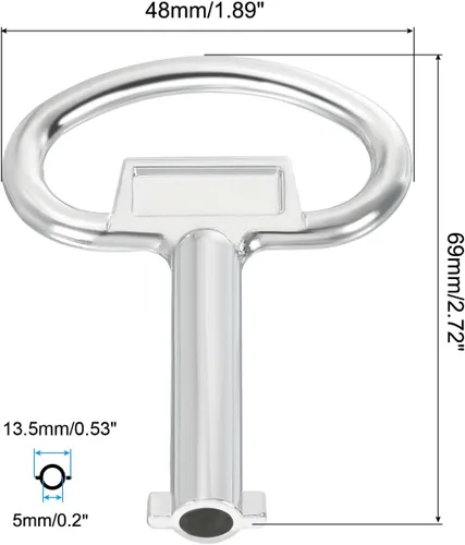 Miniatura 2 de PATIKIL Llave de llave de vaso de 0.5 x 0.198 pulgadas, paquete de 6 llaves de medidor de agua a gas para gabinete eléctrico para cerradura de panel