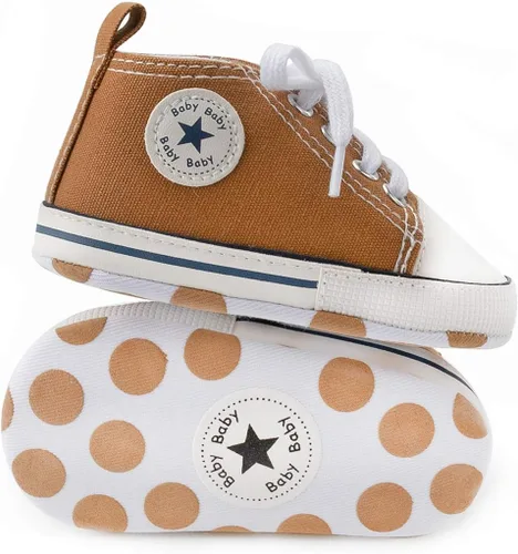 Miniatura 39 de KIDSUN zapatos deportivos altos hasta el tobillo para bebés, niños y niñas con suela antideslizante, suaves, para recién nacidos, zapatos