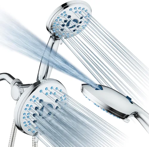 Miniatura 12 de Hotel Spa AquaCare Visto-En-TV Cabezal de regadera de mano y lluvia de alta presión de 50 modos de 3 vías con jets anti-obstrucción, modo de 2 tubos