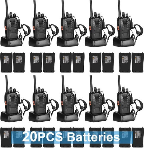 BAOFENG Radio BF-88A Walkie Talkies Long Range for Adults with 20PCS Batteries, Earpieces with Mic, Flashlight, VOX, Portable FRS Two Way Radios for