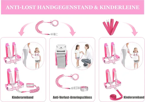 Miniatura 2 de Correa para Niños Pequeños - Enlace de Muñeca Anti-Pérdida para Niños Pequeños - Arnés para Niños Pequeños con Cerradura para Niños, Correa