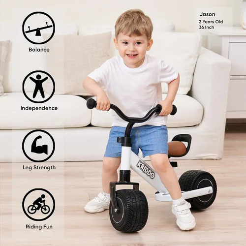 Miniatura 2 de KRIDDO Bicicleta de Equilibrio para Niños de 1-2 Años, Mini Crucero para el Primer Cumpleaños, Negro B-black
