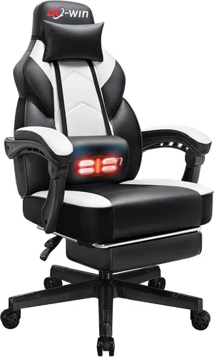 Miniatura 10 de Gaming Chair with Footrest & Lumbar Support, Ergonomic Racing Style Computer Chair, 360° Swivel Height Adjustable Video Game Chair, Massage Office