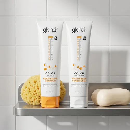 Miniatura 9 de GK HAIR Juego de champú y acondicionador de tamaño de viaje - Champú y acondicionador para cabello rizado para protección del color - Hecho con aloe