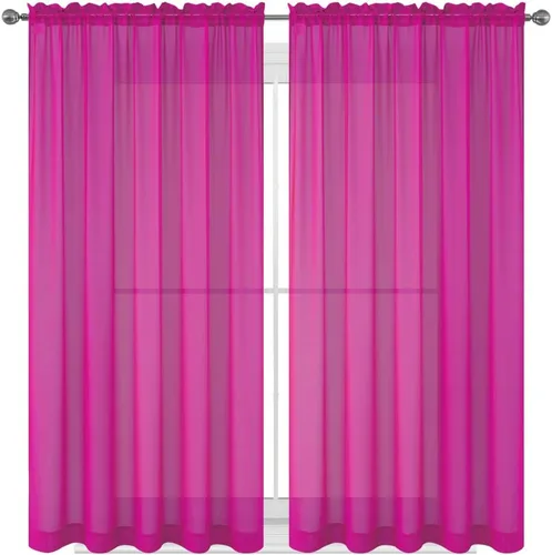Miniatura 37 de WPM - Cortinas traslúcidas de gasa transparente con bolsillo para barra, 2 paneles de cortinas traslúcidas para dormitorio, cocina, sala de estar